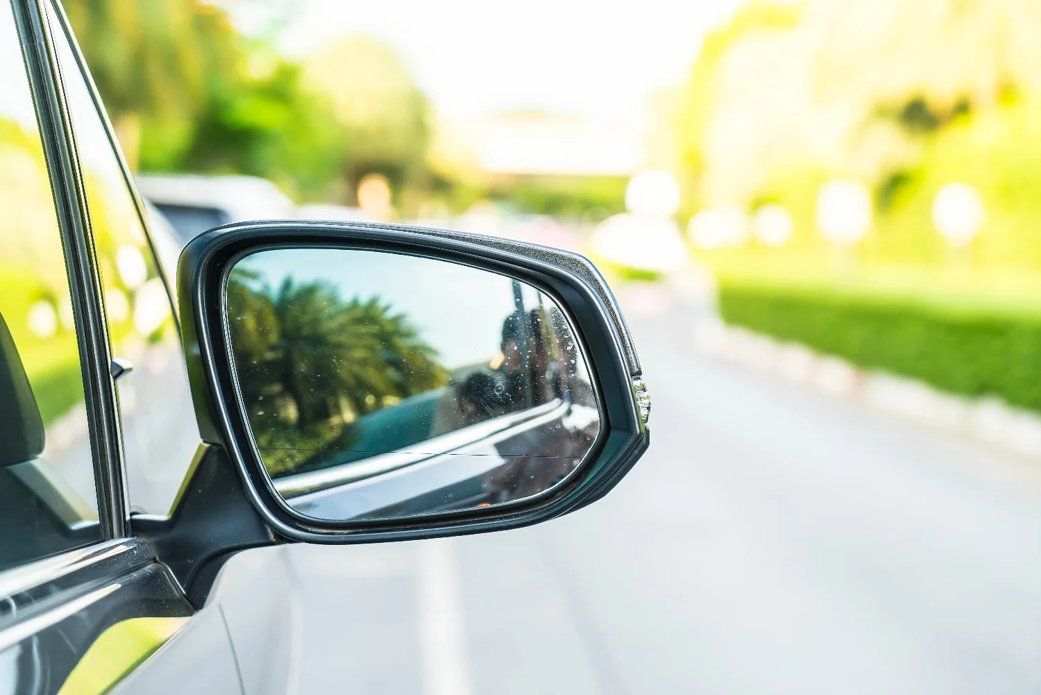 Side rear-view mirror on a modern car